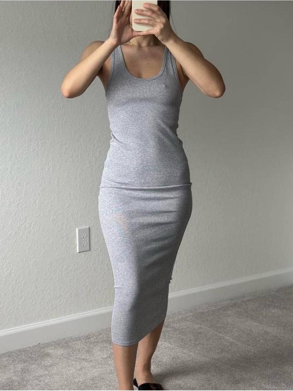 Calvin Klein Jeans Gray Ribbed Knit Tank Top